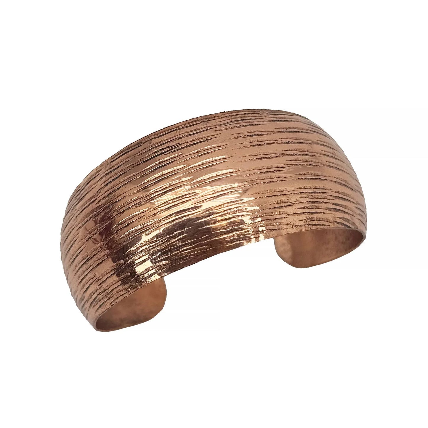 Handcrafted Ridged Horizon Copper Cuff