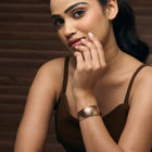 Handcrafted Ridged Horizon Copper Cuff