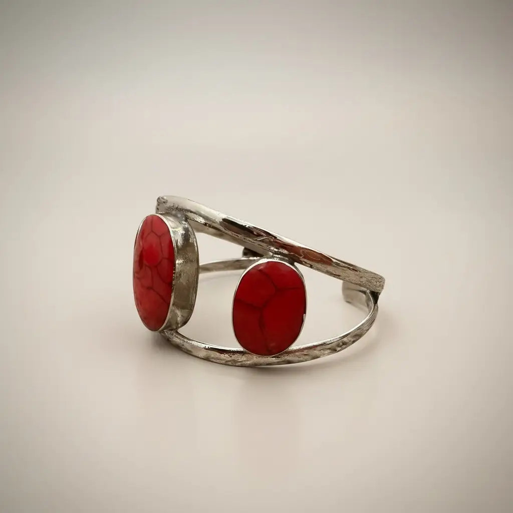 Red Coral Bracelet- Afghan Cuff Bracelet