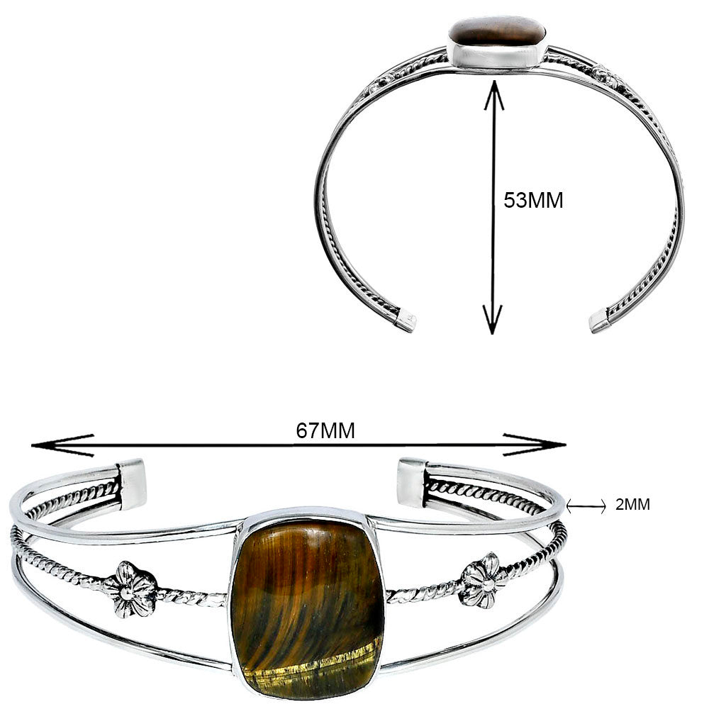 Premium Quality Blue Tiger Eye Cuff Bangle Bracelet B-1012 51-EB10530