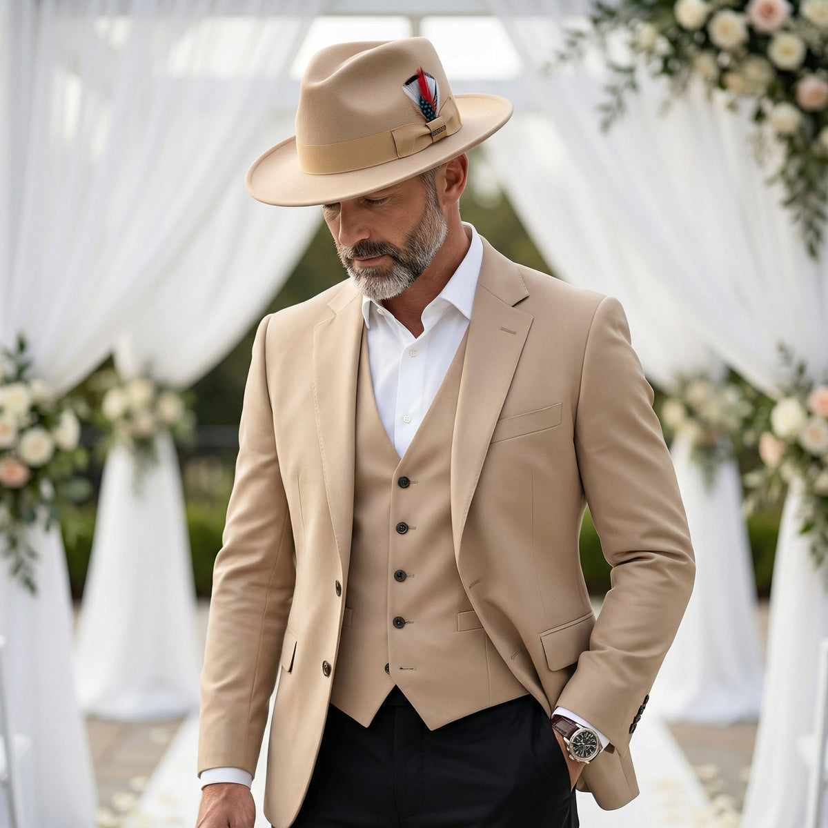 Crushable Tan 100% Australian Wool Fedora Hat