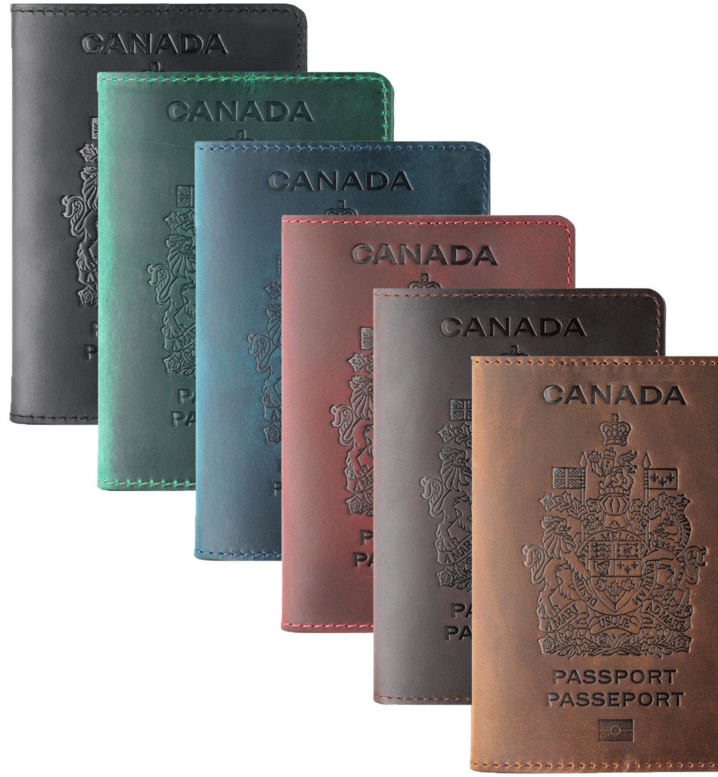 Canada. BEARKY Men's Fashionable for Ridge Leather Passport Wallet and Card Holder Portable Passeport Case Cover