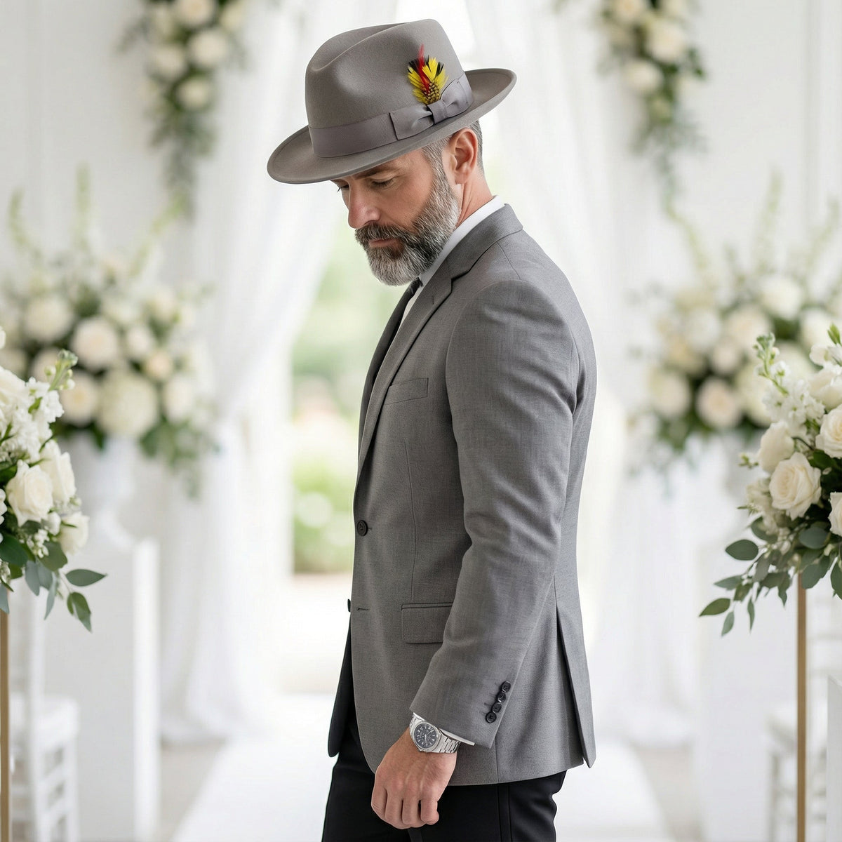 Crushable Light Grey 100% Australian Wool Fedora Hat