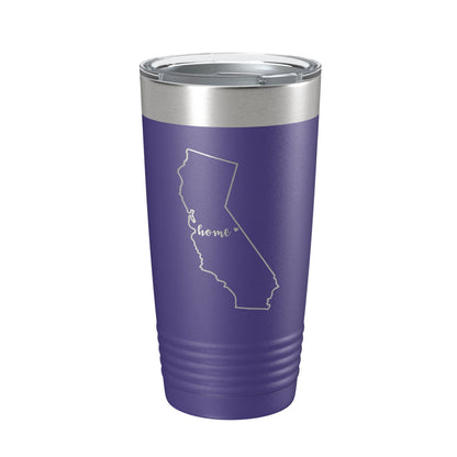 California Tumbler Home State Travel Mug Insulated Laser Engraved Map Coffee Cup 20 oz