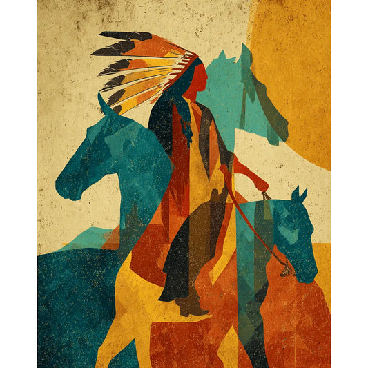 Sees All Ways At Once American West Art Print - 8"x10" Artwork For 11"x14" Frame