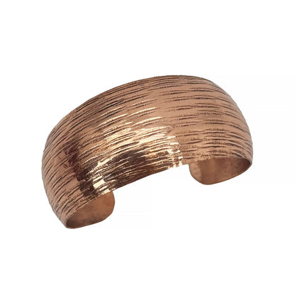 Handcrafted Ridged Horizon Copper Cuff