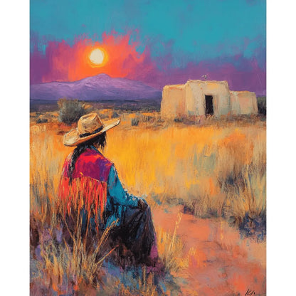 Taking In The Sunset Western Southwestern Art Print