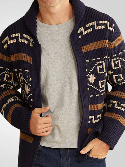Men's Jacquard Knitting Cardigan ZK2240