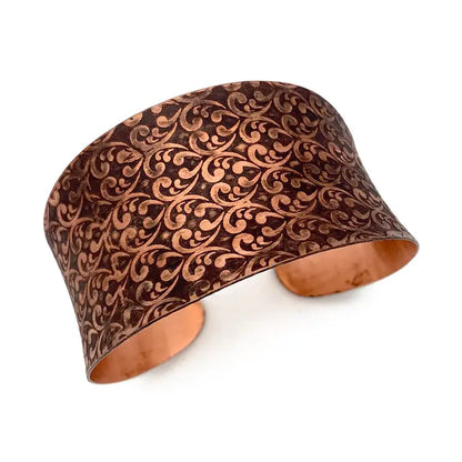 Copper Patina Bracelet - Brown Ornate Design