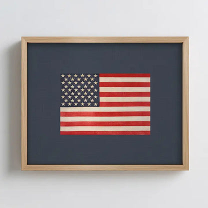 Navy Background American Flag Art Print