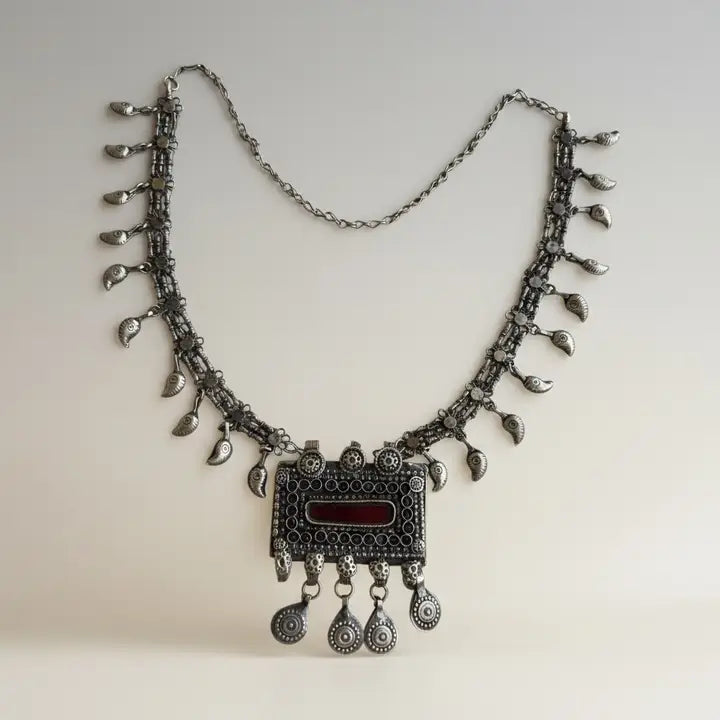 One of A Kind Vintage Tribal Necklace - Rare Kuchi Necklace