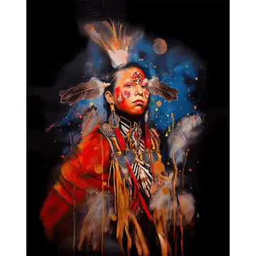 Portrait of A Young Warrior - Southwestern Art Prints 8x10 Artwork For 12x14 Frame