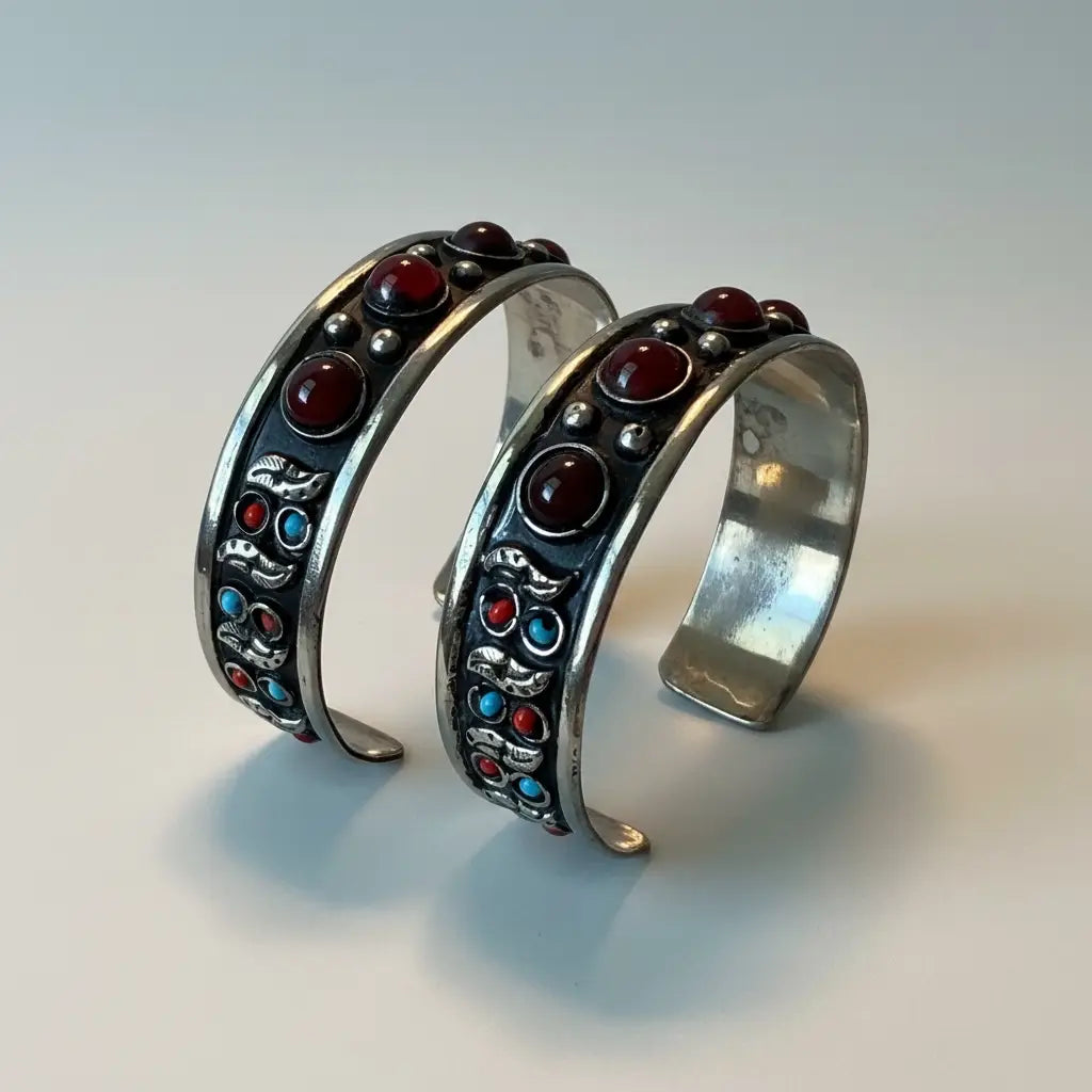 Indian Cuff Bracelet- Indian Jewelry- Carnelian Bracelet