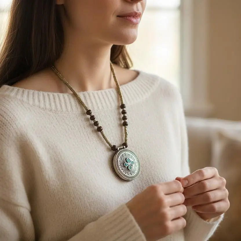 Stone Necklace Afghan Ethnic Jewelry - Layered Necklace