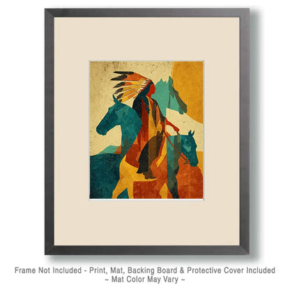 Sees All Ways At Once American West Art Print - 8"x10" Artwork For 11"x14" Frame
