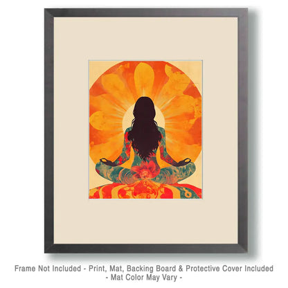Morning Meditation - Retro 60's & 70's Art Prints - 8x10 Art Print For 11x14 Frame