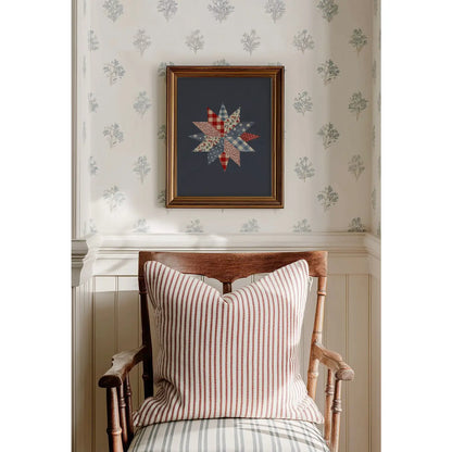 Americana Quilt Star On Navy Art Print