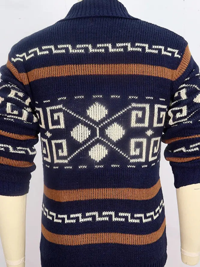 Men's Jacquard Knitting Cardigan ZK2240