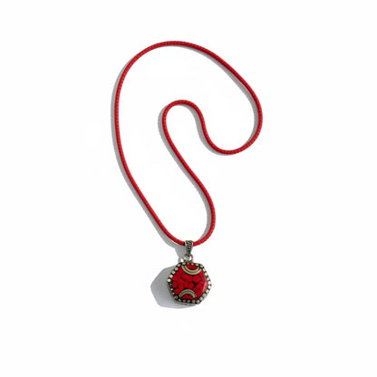 Red Coral Nepali Necklace- Tibetan Coral Beaded Necklace