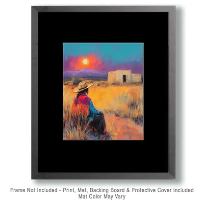 Taking In The Sunset Western Southwestern Art Print