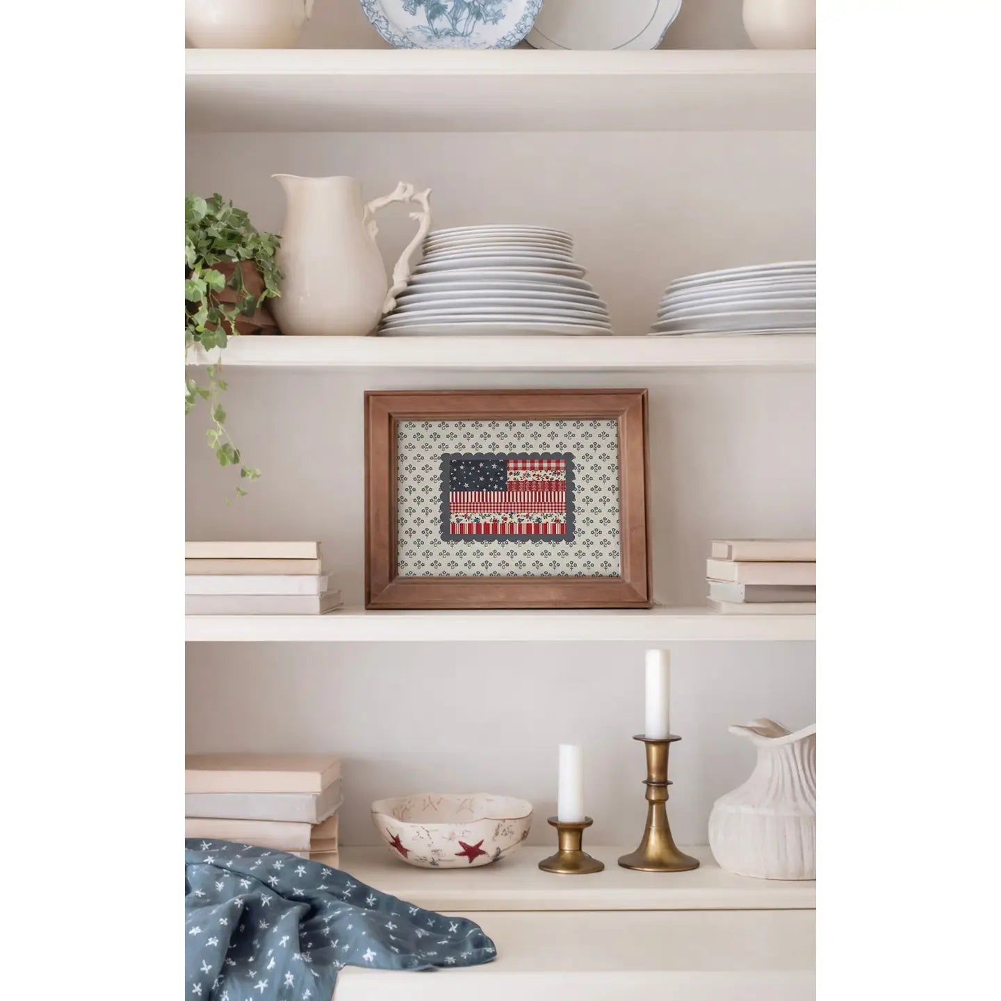 Cottage Quilt American Flag Art Print