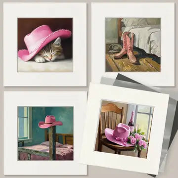 Vintage Southwest Cowgirl - Wall Art Print - Coastal Cowgirl 8"x10" Artwork - 11"x14" Mat