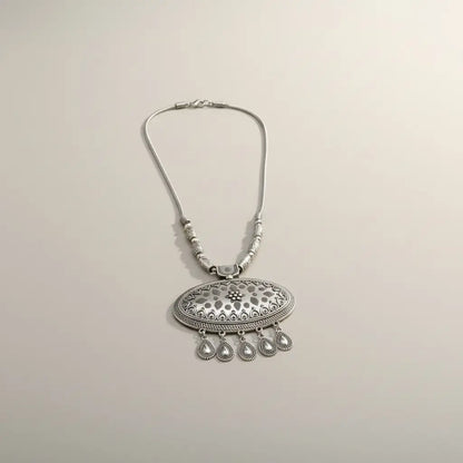 Silver Ethnic Necklace-