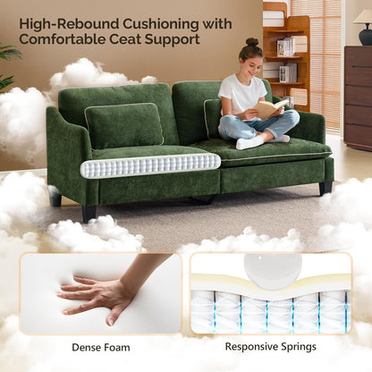84 Inch Extra Deep Luxuriously Textured Linen Velvet Sofa