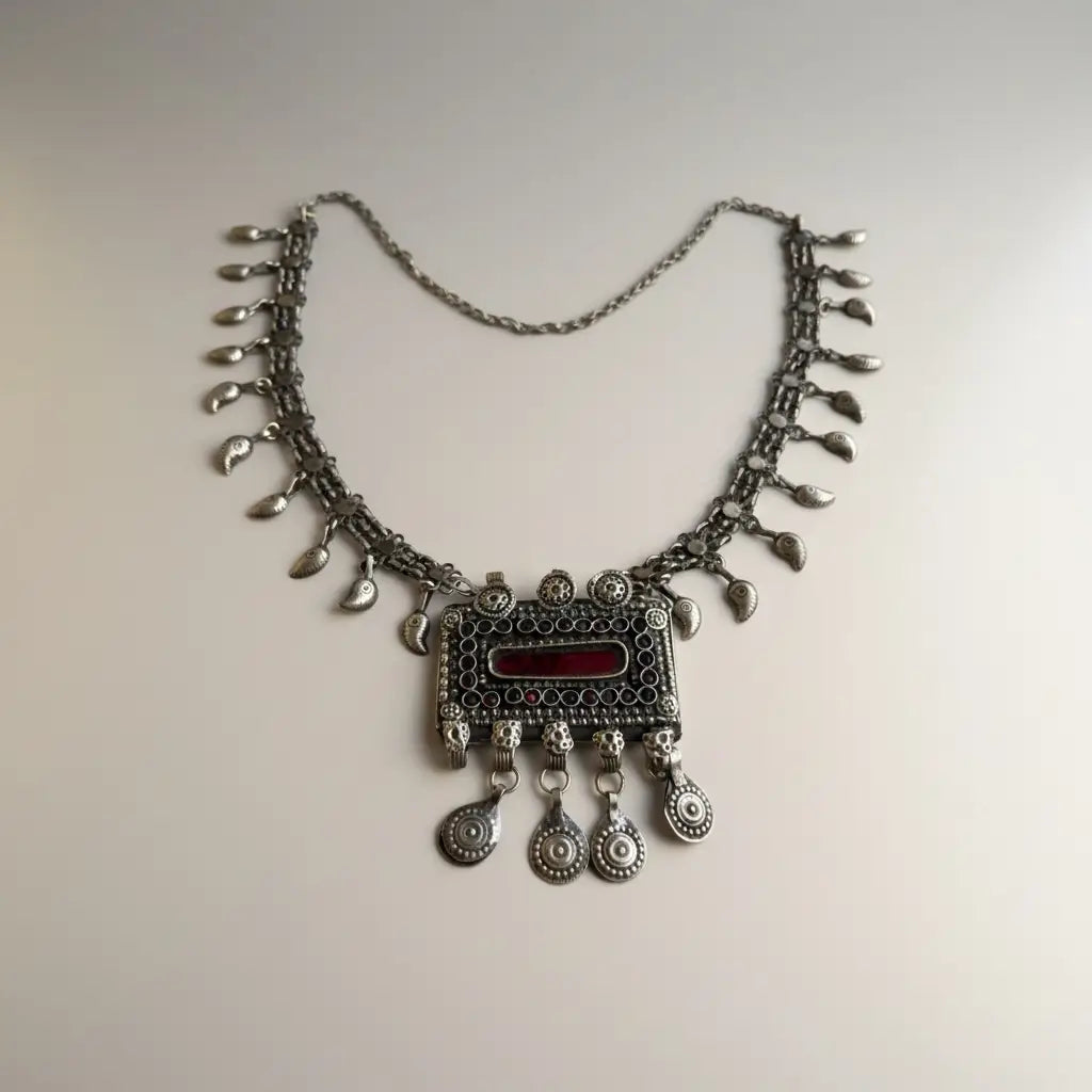 One of A Kind Vintage Tribal Necklace - Rare Kuchi Necklace