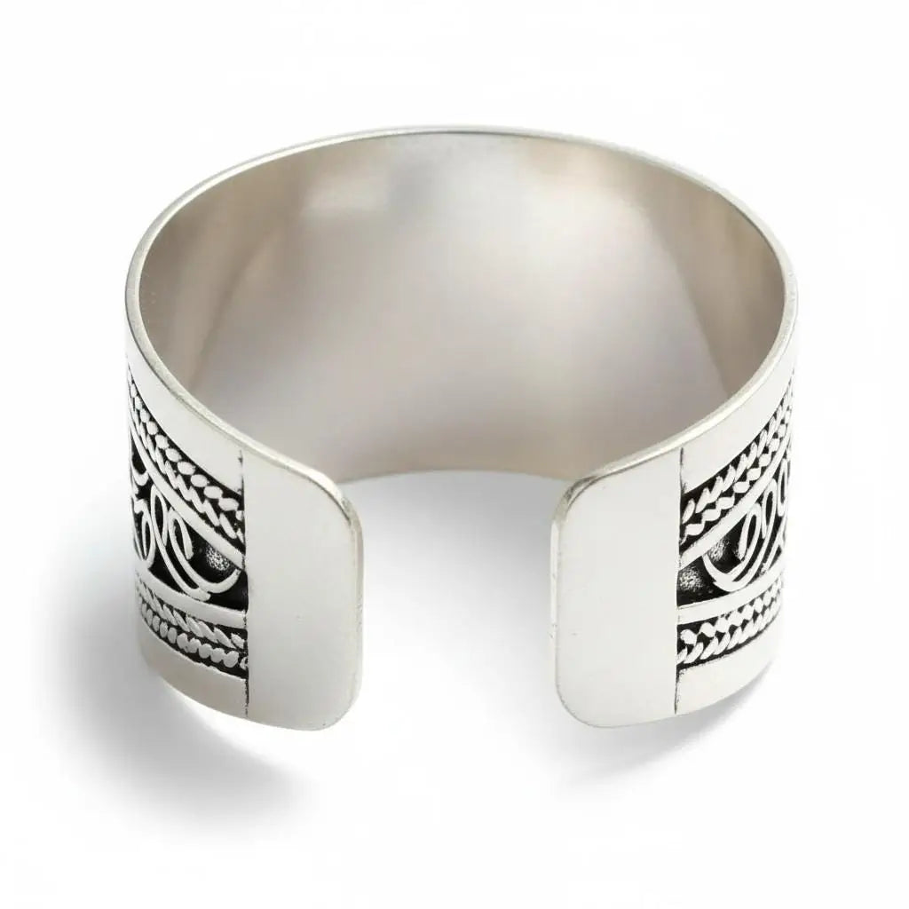 Silver Adjustable Buddhist Stacking Ring- Healing Jewelry
