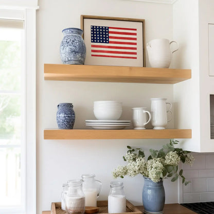 American Flag On Beige Art Print