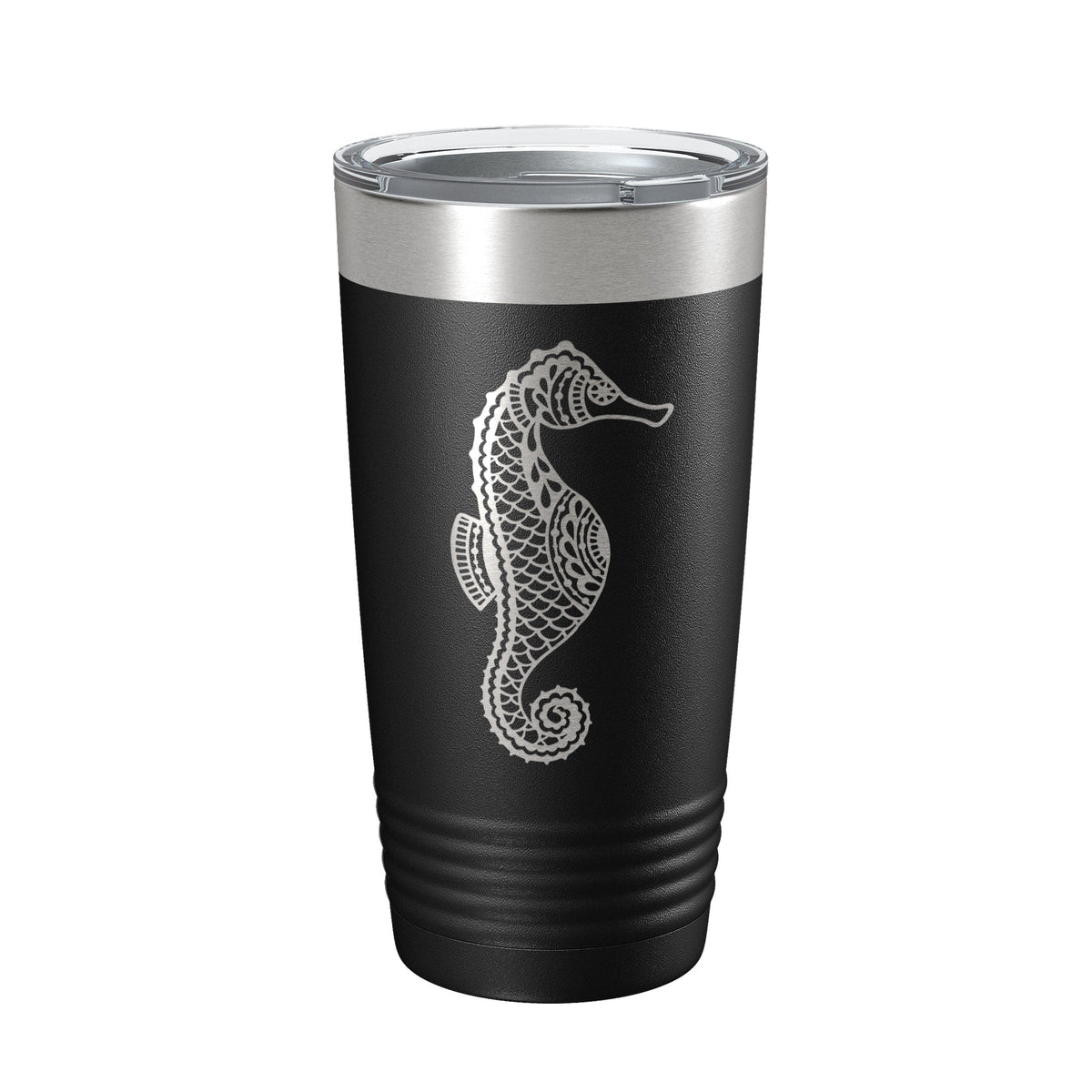 Seahorse Tumbler Zentangle Travel Mug Insulated Laser Engraved Coffee Cup 20 oz