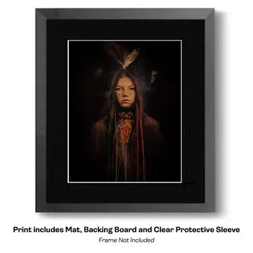 Portrait of A Young Warrior - Southwestern Art Prints 8x10 Artwork For 12x14 Frame