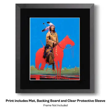 Portrait of A Young Warrior - Southwestern Art Prints 8x10 Artwork For 12x14 Frame