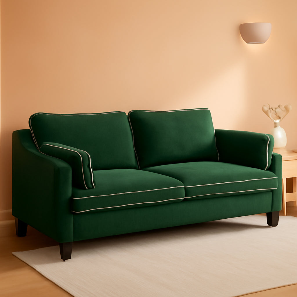 84 Inch Extra Deep Luxuriously Textured Linen Velvet Sofa