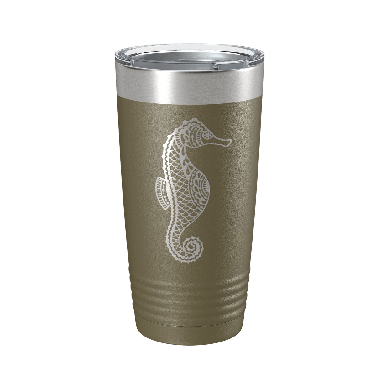 Seahorse Tumbler Zentangle Travel Mug Insulated Laser Engraved Coffee Cup 20 oz