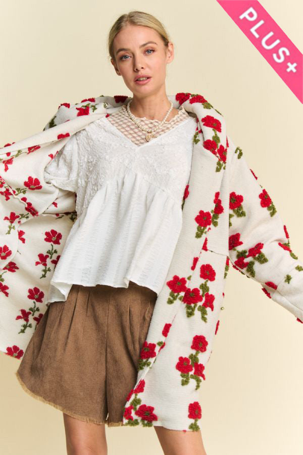 Plus Garden Floral Hoodie Coat Jacket