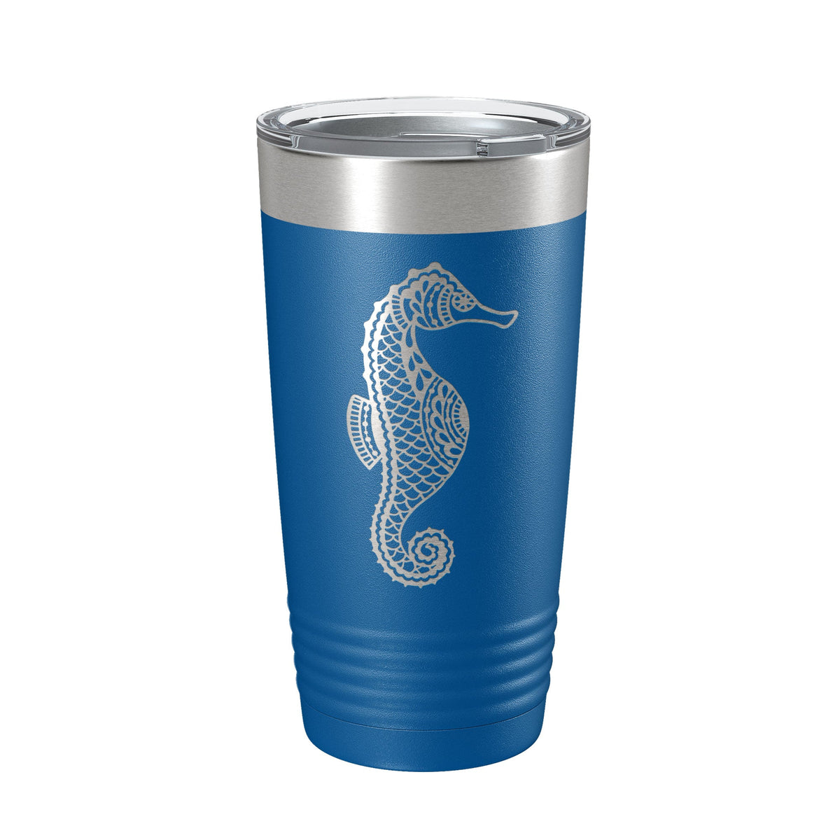 Seahorse Tumbler Zentangle Travel Mug Insulated Laser Engraved Coffee Cup 20 oz