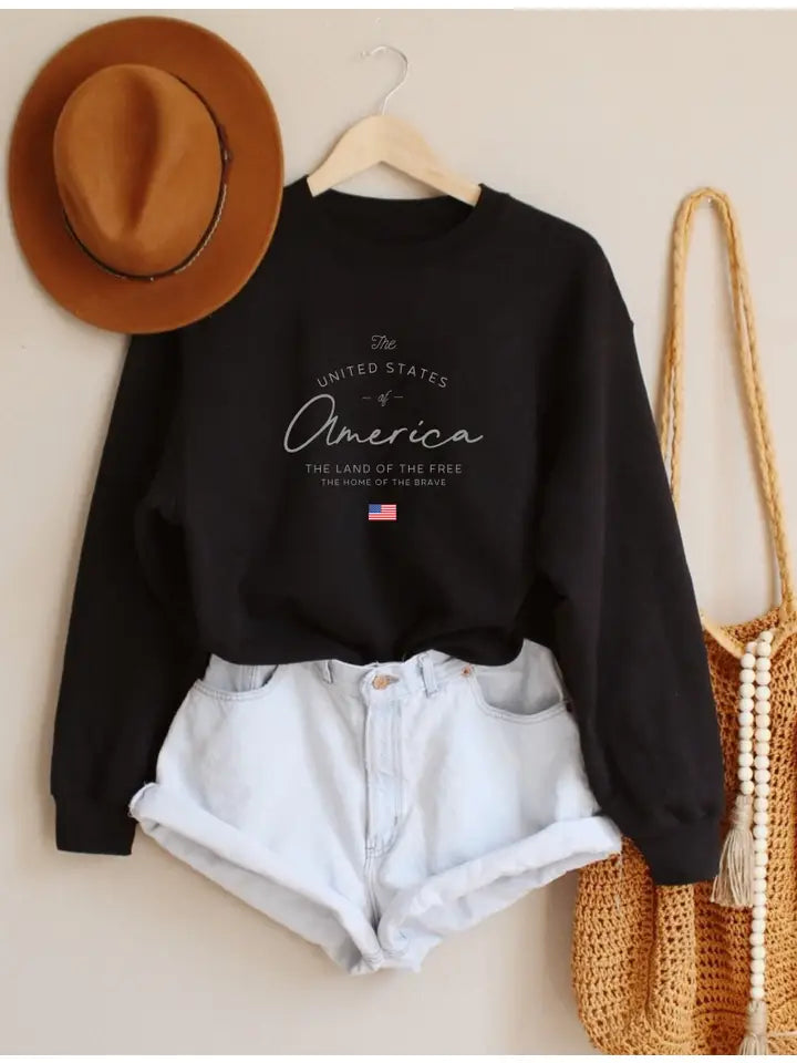 United States of America Flag Graphic Heavy Blend Sweatshirt
