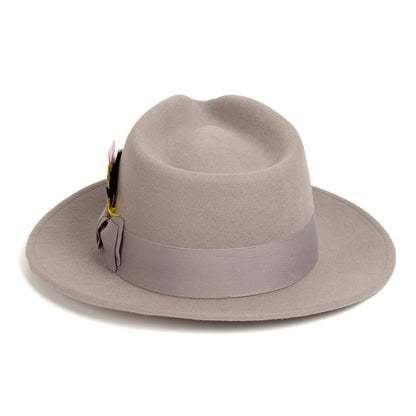 Crushable Light Grey 100% Australian Wool Fedora Hat