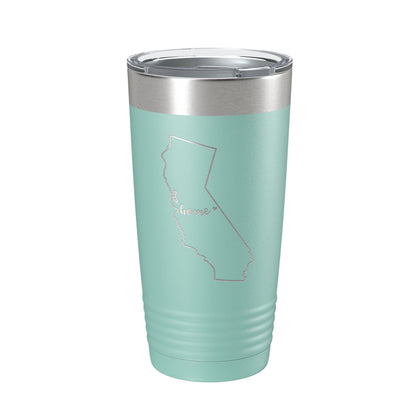 California Tumbler Home State Travel Mug Insulated Laser Engraved Map Coffee Cup 20 oz