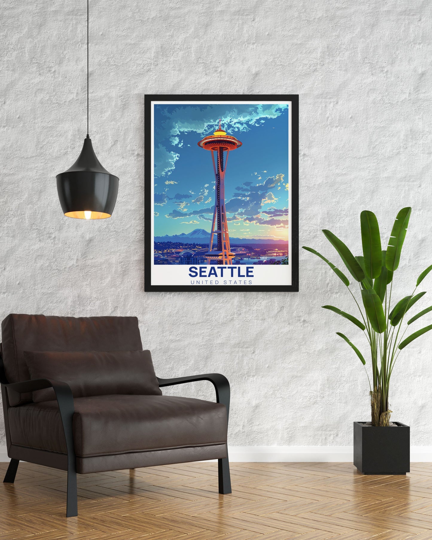 Seattle Travel Poster - Space Needle Travel Art - Seattle Travel Print - Seattle Poster Print - United States Art Print