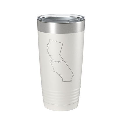California Tumbler Home State Travel Mug Insulated Laser Engraved Map Coffee Cup 20 oz