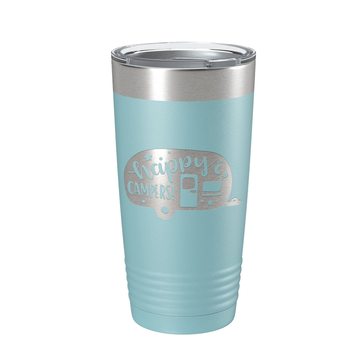 Happy Campers Tumbler RV Camping Travel Mug Gift Insulated Laser Engraved Coffee Cup Tent Outdoors 20 oz
