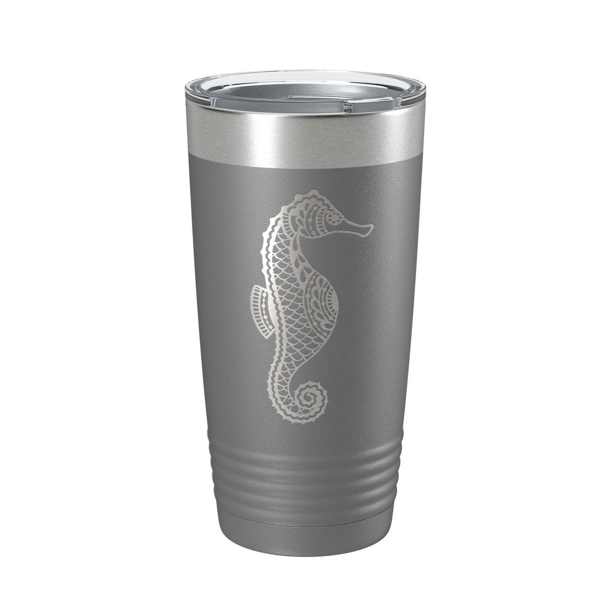 Seahorse Tumbler Zentangle Travel Mug Insulated Laser Engraved Coffee Cup 20 oz