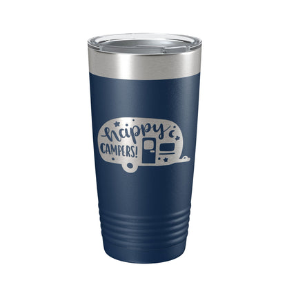 Happy Campers Tumbler RV Camping Travel Mug Gift Insulated Laser Engraved Coffee Cup Tent Outdoors 20 oz