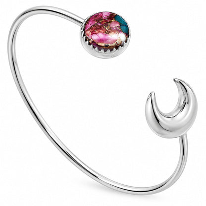Moon - Kingman Pink Dahlia Turquoise Cuff Bangle Bracelet B-1046 30-EB10238
