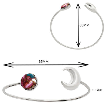 Moon - Kingman Pink Dahlia Turquoise Cuff Bangle Bracelet B-1046 30-EB10238