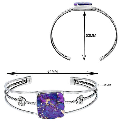 Premium Quality Copper Purple Turquoise Cuff Bangle Bracelet B-1012 31-EB10311