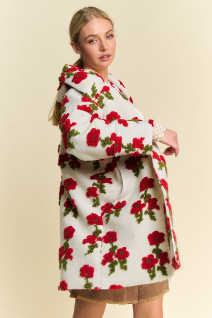 Plus Garden Floral Hoodie Coat Jacket